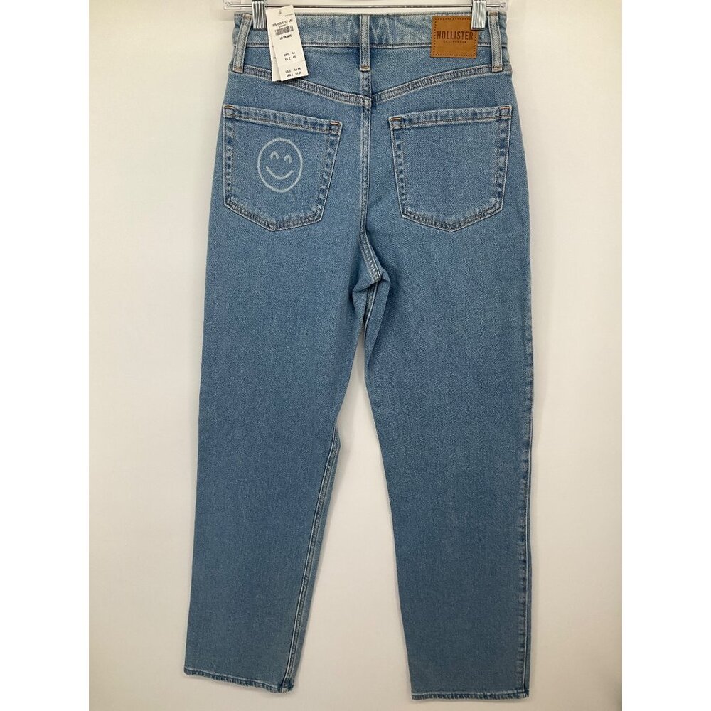 Hollister size 2R 26W NEW Ultra High-rise Dad Jeans Smiley Faces - Picture 8 of 11